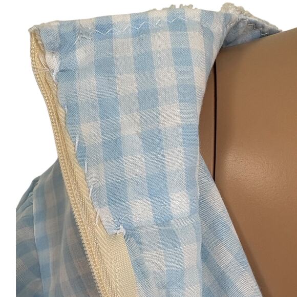 Handmade Cottagecore Prairie Maxi Dress Oktoberfest Gingham Puff Sleeve Boho - Picture 8 of 8